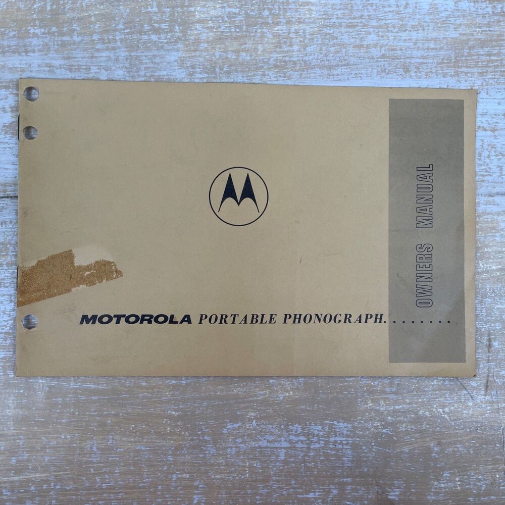 Vintage 1960s Motorola Portable Phonograph Owners Manual